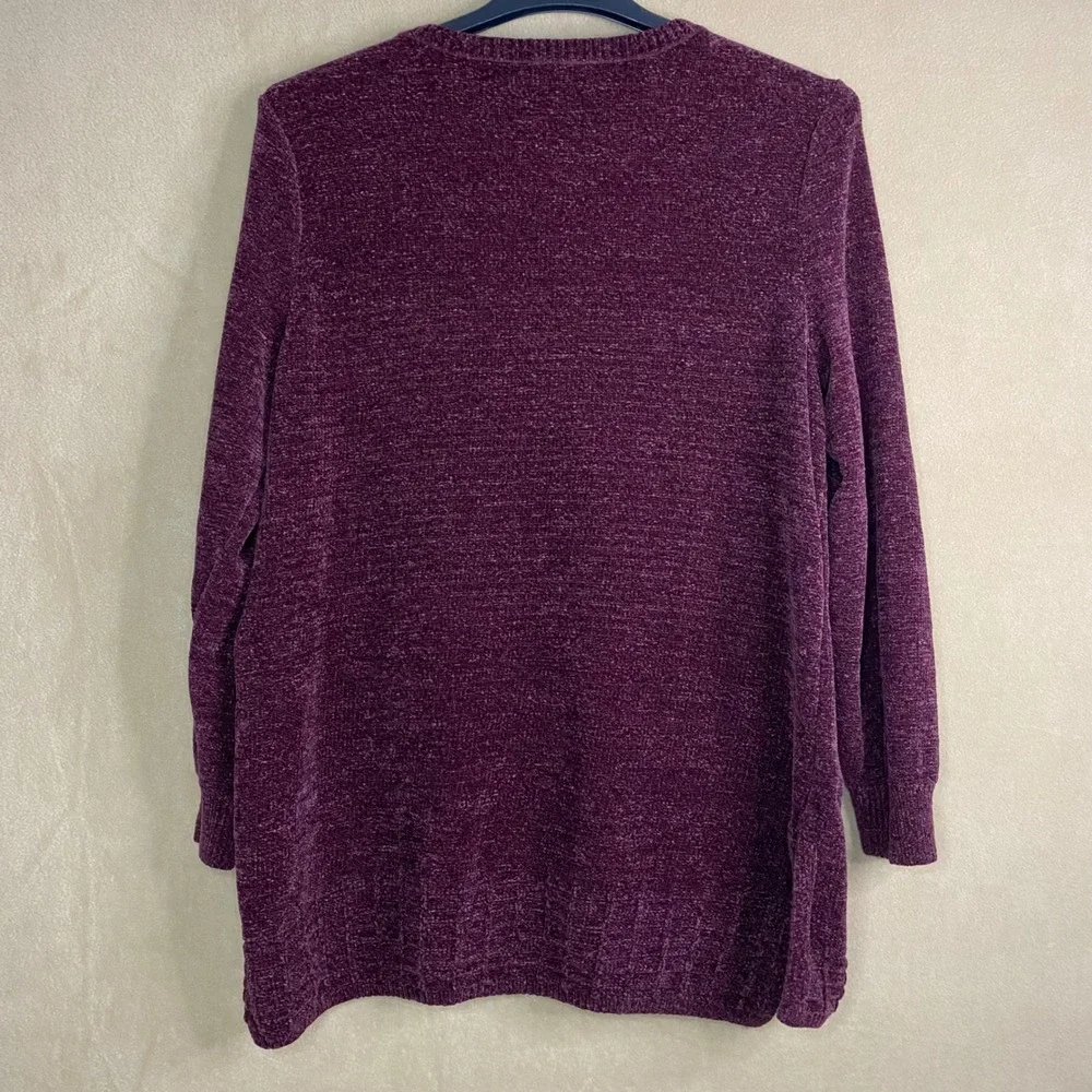 Apt 9 Womens V Neck Long Sleeve Tunic Sweater Casual Plus Size XXL Burgundy‎ EUC